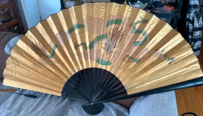 Large Vintage Dragon Fan, View more