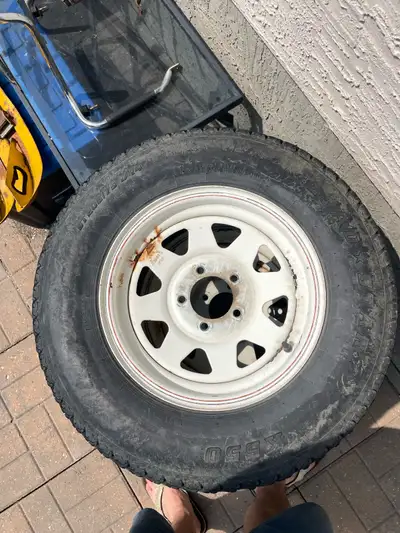 ST205/75D14 5x4.5” bolt pattern Tires are worn out. 1 is bad, the other 3 aren’t terrible. No leaks....