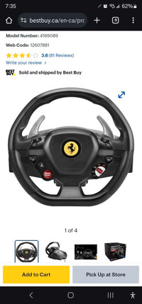 Thrustmaster T80 Racing Wheel Ferrari 488GTB Edition for PS5/PS4