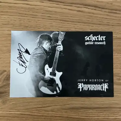 Jerry Horton Autograph Papa Roach Guitar Player Schecter Guitar Research 5.5" x 8.5" Pickup in Bowma...