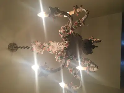 Vintage ceramic chandelier made in Italy 1970’s, View more