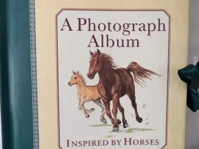 Vintage 2000 A Photograph Album Inspired by Horses by Peony Press. Board Pages with Ribbon Tie Closu...