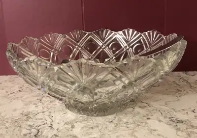 Vintage Decorative Glass Punch Bowl, View more