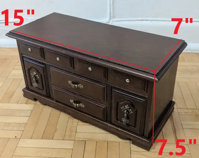 Vintage Antique Musical box Wood Cabinet Style Rare Jewelry Box in Arts & Collectibles in City of Toronto - Image 4