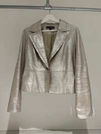 Women’s leather jacket silver