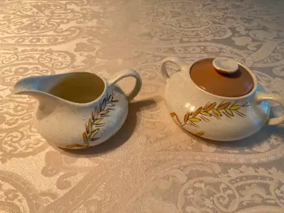 Vintage Myott Safari Golden West Pattern Cream and Sugar set, View more