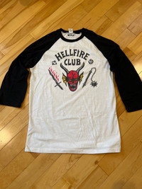 Brand new Stranger Things Hellfire Club raglan 3/4 sleeve shirt