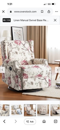 New Linen Manual Swivel Base Recliner Mississauga / Peel Region Toronto (GTA) Preview