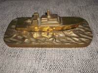 VERY UNIQUE ANTIQUE HEAVY BRASS SHIP & SEA--OTHER Items