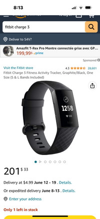( UNISEX) FITBIT CHARGE 3 (Reduced Price)( JUST LIKE NEW)