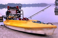 14 FT kayak ( Canoe) with motor mounting , Fibreglass