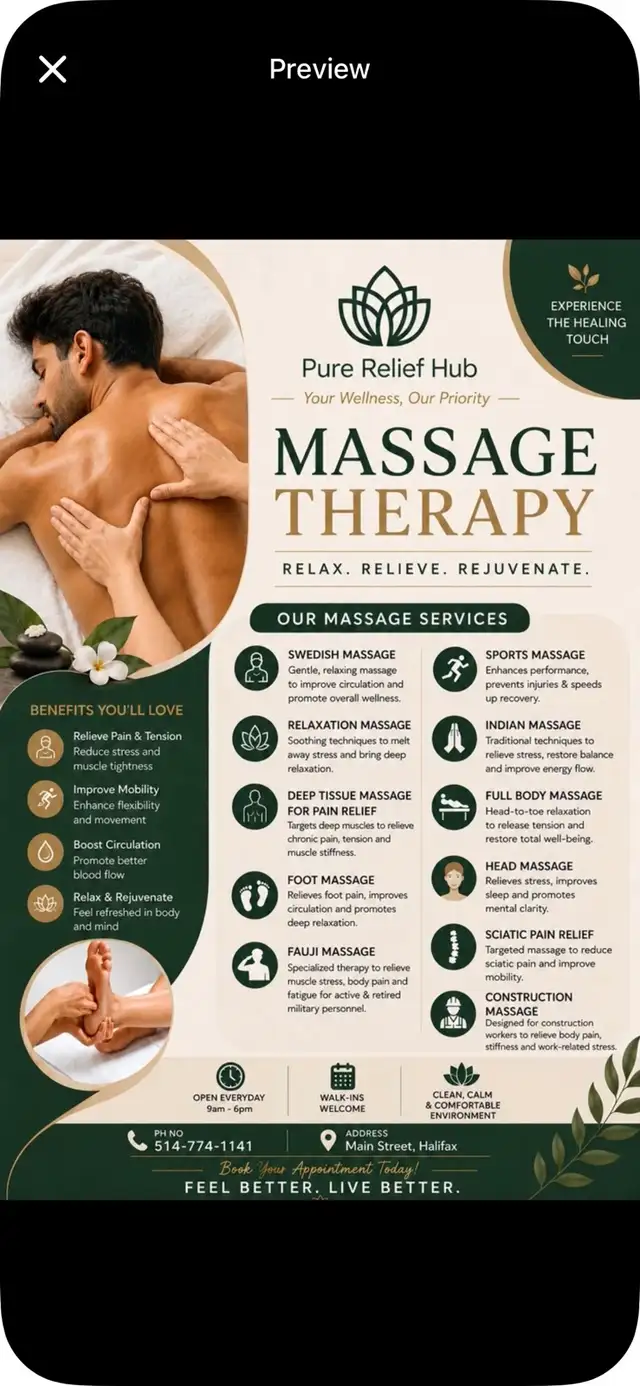Pure Relief massage thearphy