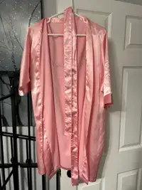 Bridesmaid pink silk robe 