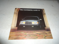 1984 LINCOLN CONTINENTAL MK VII DEALER SALES BROCHURE. CAN MAIL