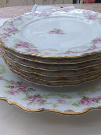 Vintage Elite (Limoges) porcelain platter and pastry plates set