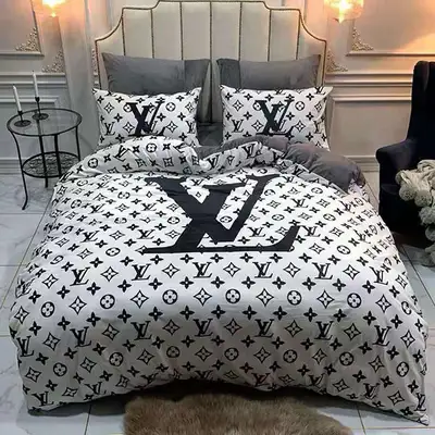 SOLD!! LOUIS VUITTON - Premium 4-Piece 100% Cotton Bed Set, View more