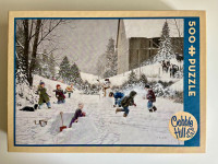 Cobble Hill Snowball Fight Jigsaw Puzzle - 500-Piece