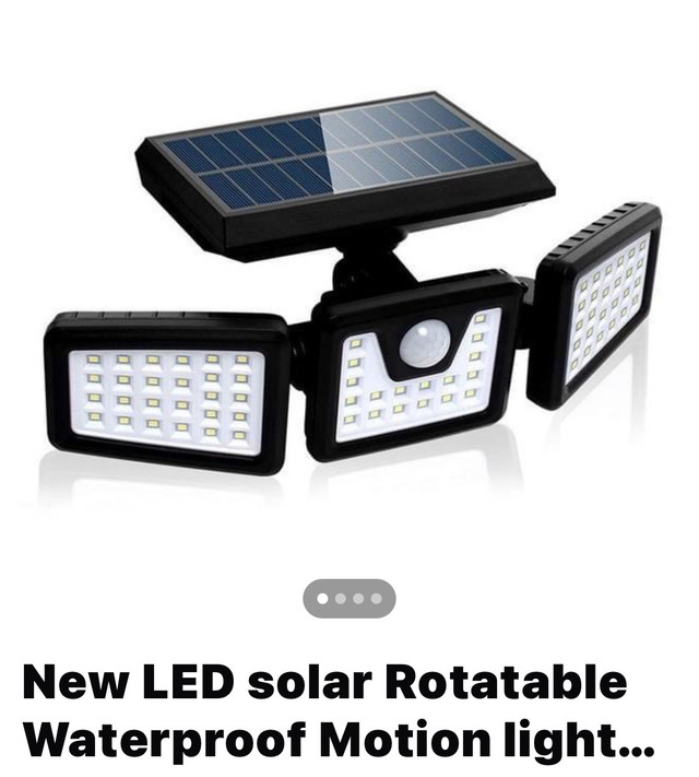 New  70 LED 3 Rotatable Solar Head Waterproof Motion Sensor in Outdoor Lighting in La Ronge