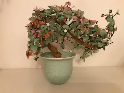 Chinese Glass Bonsai Tree in great condition. It is a very large piece measuring 13” (w) x 12” (h) x...