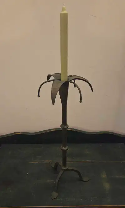 Antique Wrought Iron Candlestick, , Late 18th Century, View more