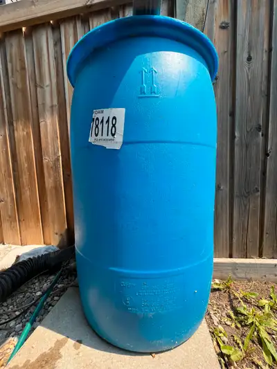 Durable GREIF rain barrels (2) with 220L capacity and 3/4" spouts * Great for collecting water for g...