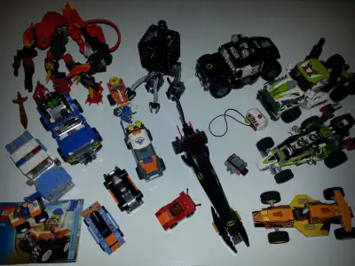 Orange and yellow pullback race car with driver $10 7737 Coast Guard 4WD & Jet Scooter (Complete Set...