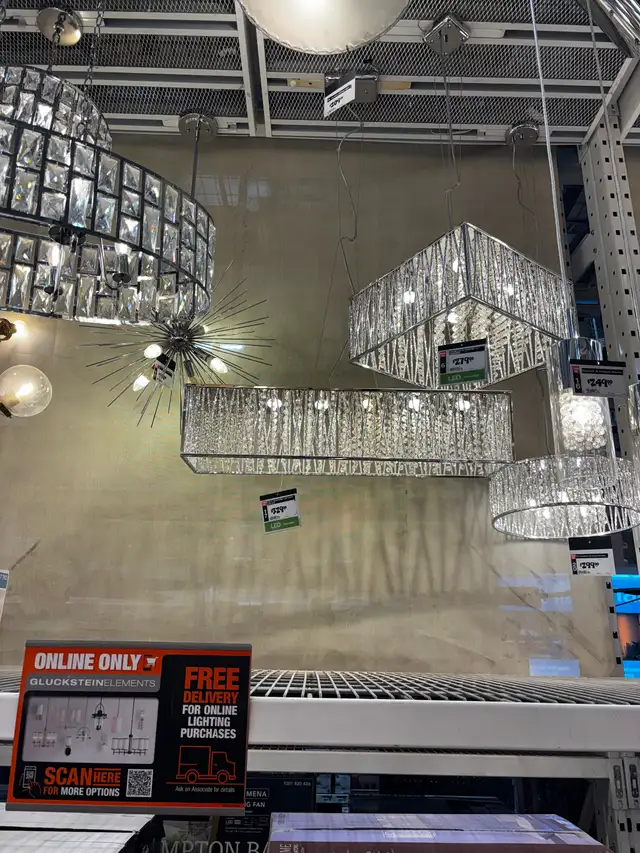 Chrome & Crystal LED Pendant Light / Chandelier in Indoor Lighting & Fans in Markham / York Region - Image 5