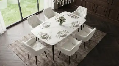 Marble Stone Top Dining Table | Luxury Dining Table | Never Used, View more