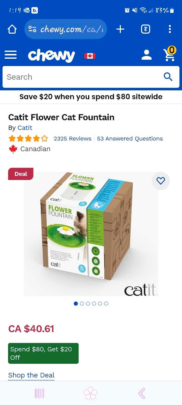 Flower water fountain for cat in Animal & Pet Services in Oshawa / Durham Region