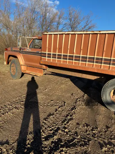 F 600 grain truck runs and drives steel box and hoist works great