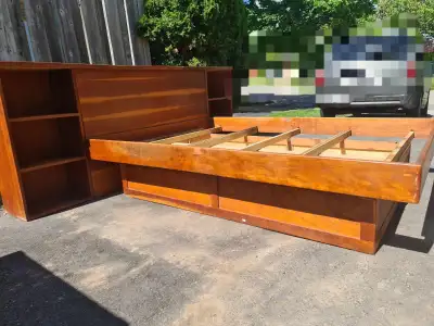 MCM Teak Platform Bed - Size Double -FREE DELIVERY, View more