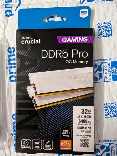 Crucial Pro DDR5 RAM 32GB Kit (2x16GB), 6400MHz CL32, View more