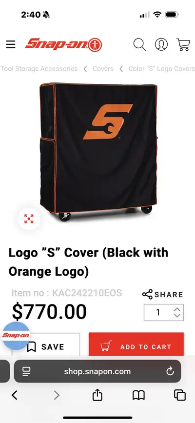 Snap-on Tool Box Cover, View more