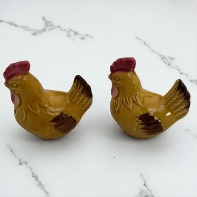 Salière et poivrière vintage en céramique Japan – Poules, View more