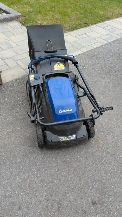 Offering used Kobalt 16" plug in elect ic lawn mower 120V, 10amp. 5 different mowing positions. Mode...