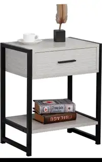 2 pack  2-Tier Shelf End Table Bed Table Coffee Table for Couch 