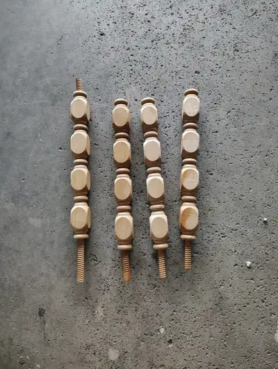 Vintage wooden furniture legs set of 4, View more