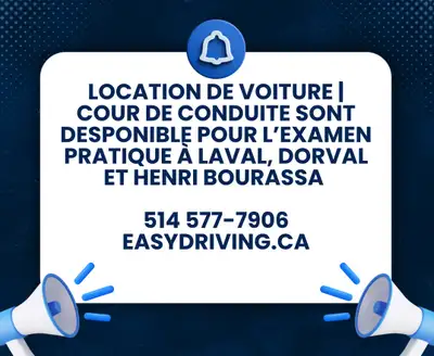 Visit: easydriving.ca Call us : 514 577 7906