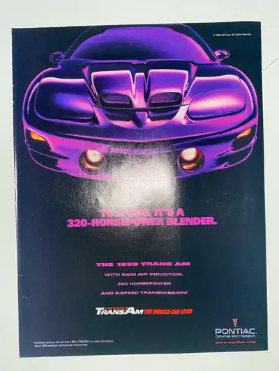 1999 Pontiac Firebird Trans-Am Original Ad, View more