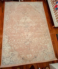 5X7 Rose Ivory Grey Area Rug-Made in Turkey