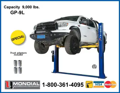 NEW 2021 1-800-361-4095 ** **GP-9L MONDIAL AUTOMOTIVE EQUIPMENT, GP-9L is an assymetric lift with 90...