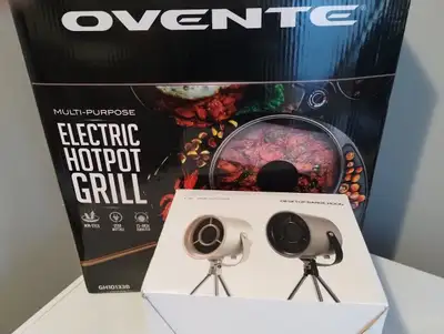 OVENTE Electric Hot Pot and Grill Combo GH10133B plus bonus G07 Countertop Exhaust Fan $60 total The...