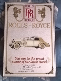 Vintage 1938 Rolls Royce Phantom III Mirror Bar Sign