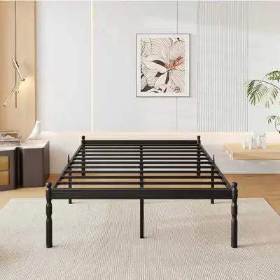 18" Queen Sturdy Metal Bed Frame (New), View more