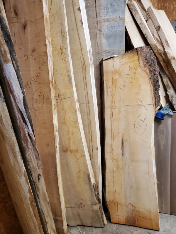 Maple live edge slabs and rough cut lumber kiln dried Other