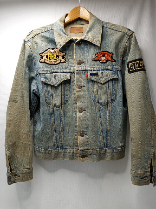 One of a Kind Harley Davidson Motorcycle Art  Levi's Jean Jacket in Arts & Collectibles in Kitchener / Waterloo