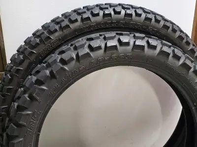 IRC TRAILS GP21, GP22 DUALSPORT TIRES. FRONT: 80/100- 21, 90% new REAR: 120/80-18, 70% new EXCELLENT...