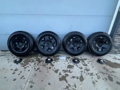 I have X4- 265/70/R16. Sailun TerraMax AT2 Mounted on 4 XD 775 Rockstar rims. 17x8 5x5/135 M-BLK + 1...