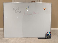 Large dry erase whiteboard with markers. 48” x 36”