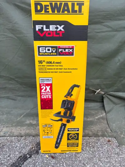 Dewalt 16” flexvolt chainsaw new in box , View more